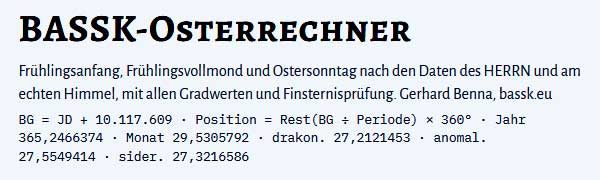BASSK Osterrechner